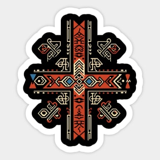 Ukrainian Modern Embroidery with Elements of Ancient  Runes Sticker